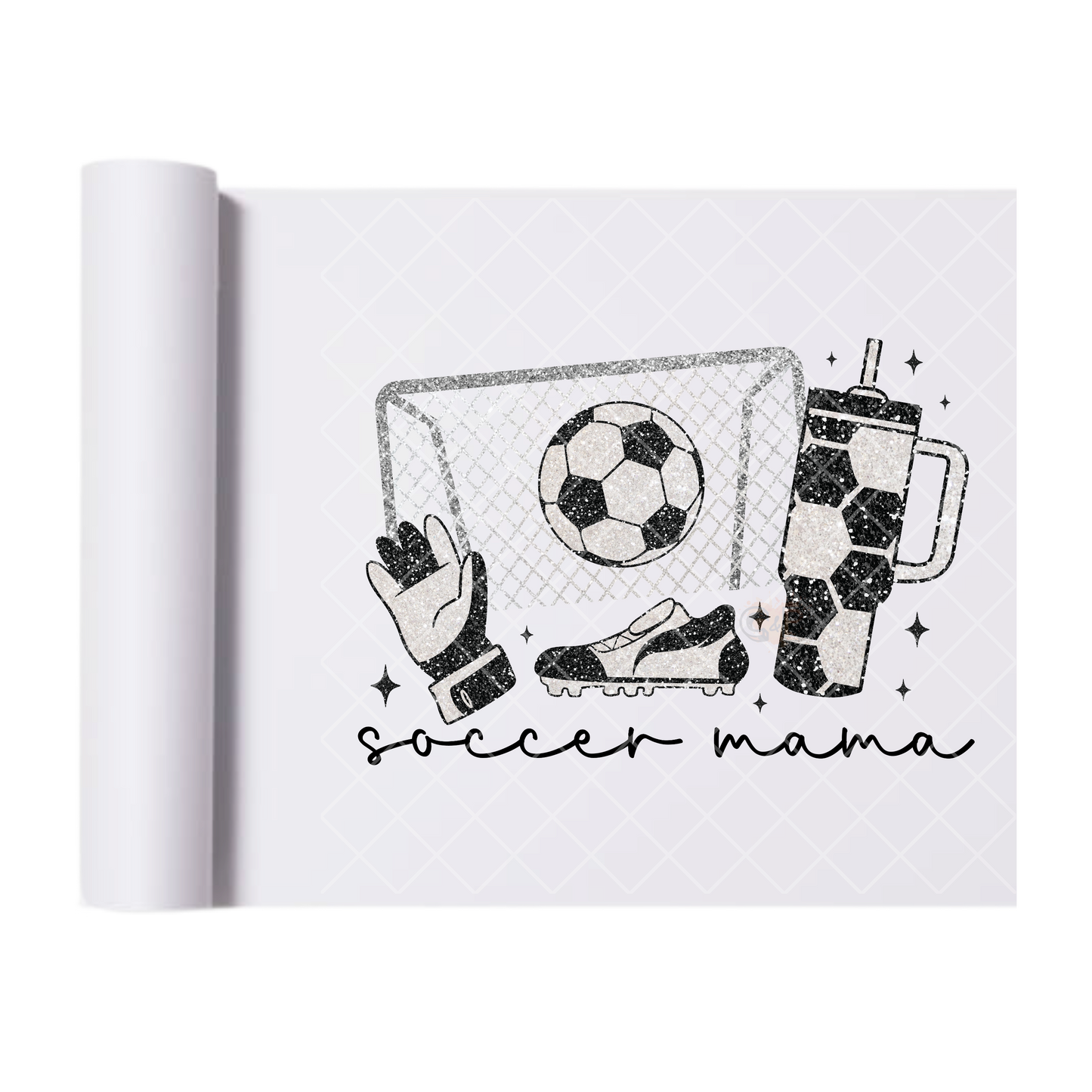 Soccer Mama Cup Shoes Gloves Goal - Direct Print Film Transfer for T-Shirts, Cotton, Polyester & Blends - High-Quality Print