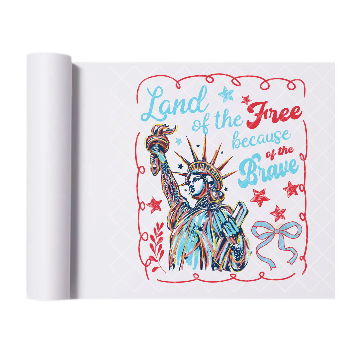 Land Of The Free Tatted Lady Liberty - Direct Print Film Transfer for T-Shirts, Cotton, Polyester & Blends - High-Quality Print