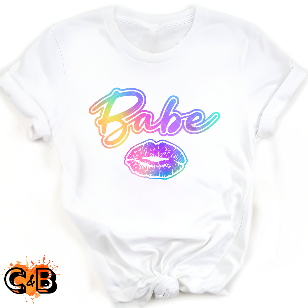 Babe Shine Lips - Direct Print Film Transfer for T-Shirts, Cotton, Polyester & Blends - High-Quality Print
