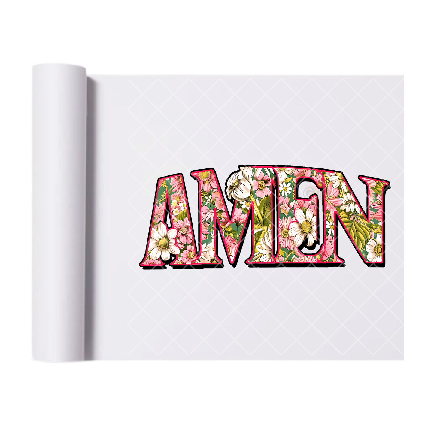 Amen Punk And Green Floral - Direct Print Film Transfer for Trendy T-Shirts, Cotton, Polyester & Blends - High-Quality Print