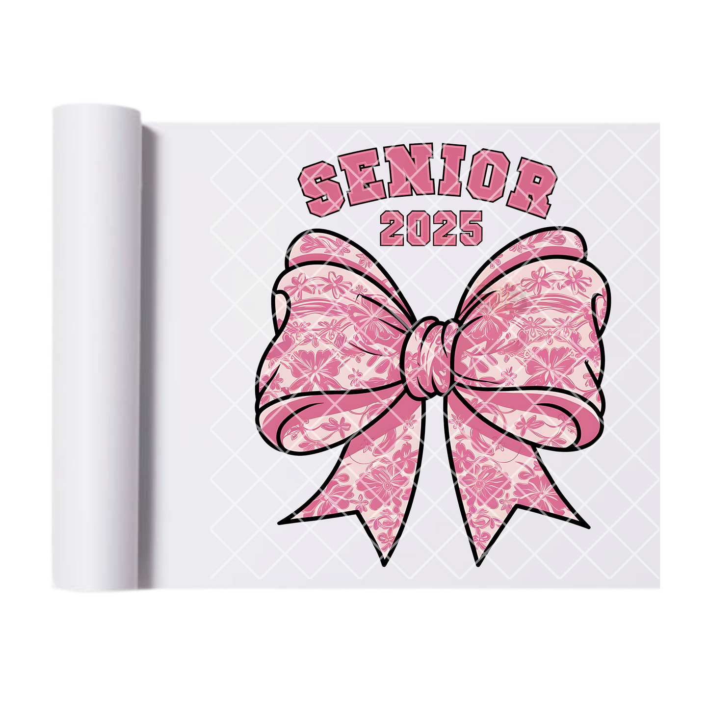 Senior 2025 Pink Bow - Direct Print Film Transfer for T-Shirts, Cotton, Polyester & Blends - High-Quality DTF Print