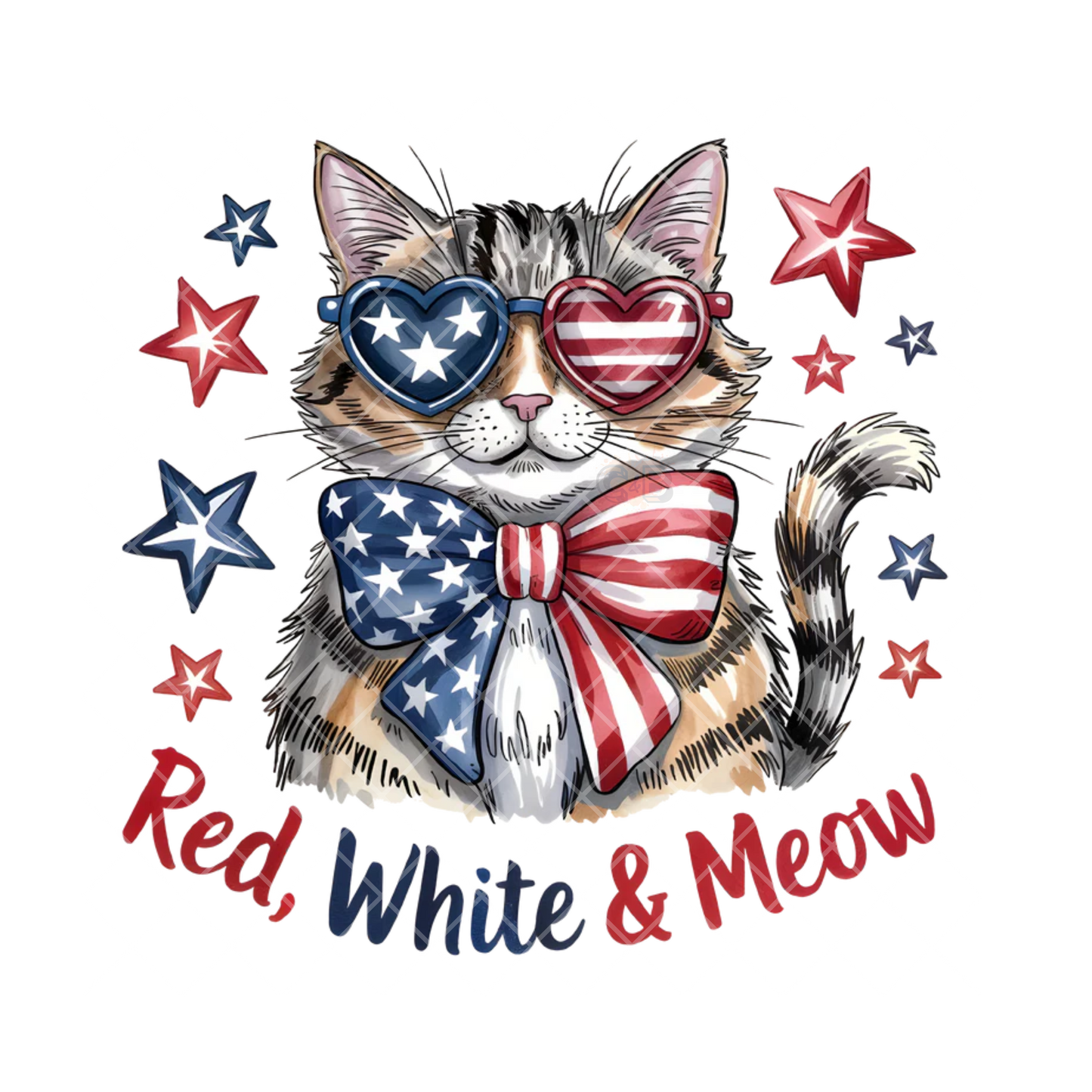Red White And Meow PNG File