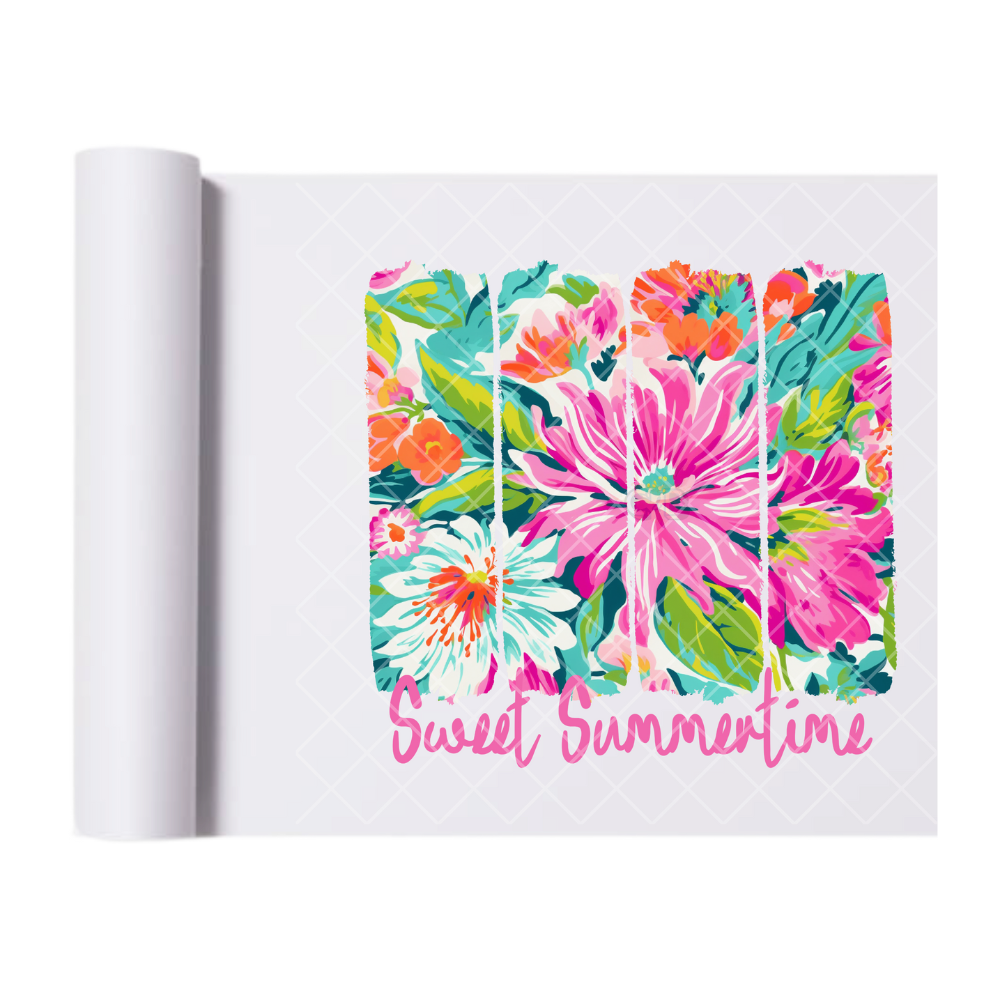 Sweet Summertime Floral - Direct Print Film Transfer for Trendy T-Shirts, Cotton, Polyester & Blends - High-Quality Print