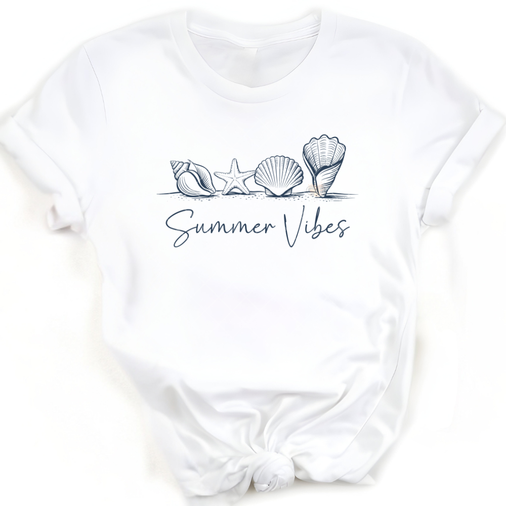 Summer Vibes Beach Doodled Shells PNG