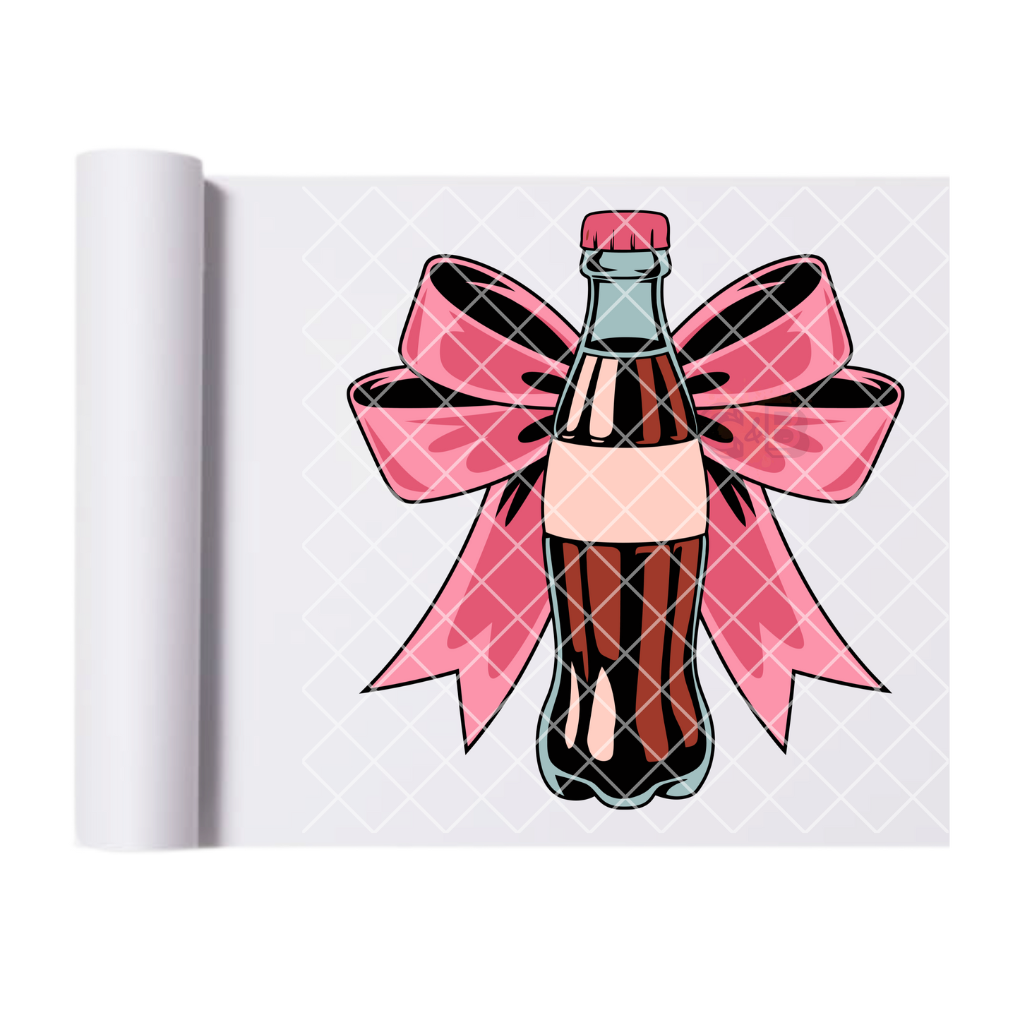 Soda Pop Pink Bow - Direct Print Film Transfer for T-Shirts, Cotton, Polyester & Blends - High-Quality DTF Print