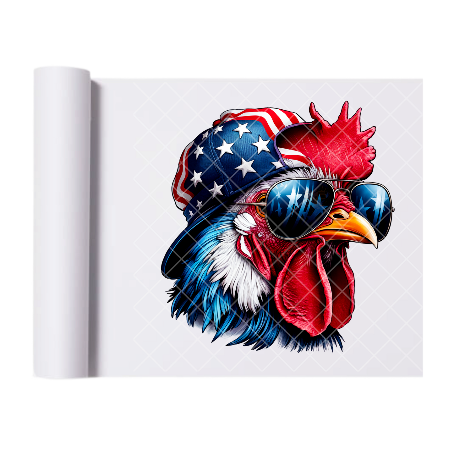 Patriot Bird Hat Flag - Direct Print Film Transfer for Trendy T-Shirts, Cotton, Polyester & Blends - High-Quality Print