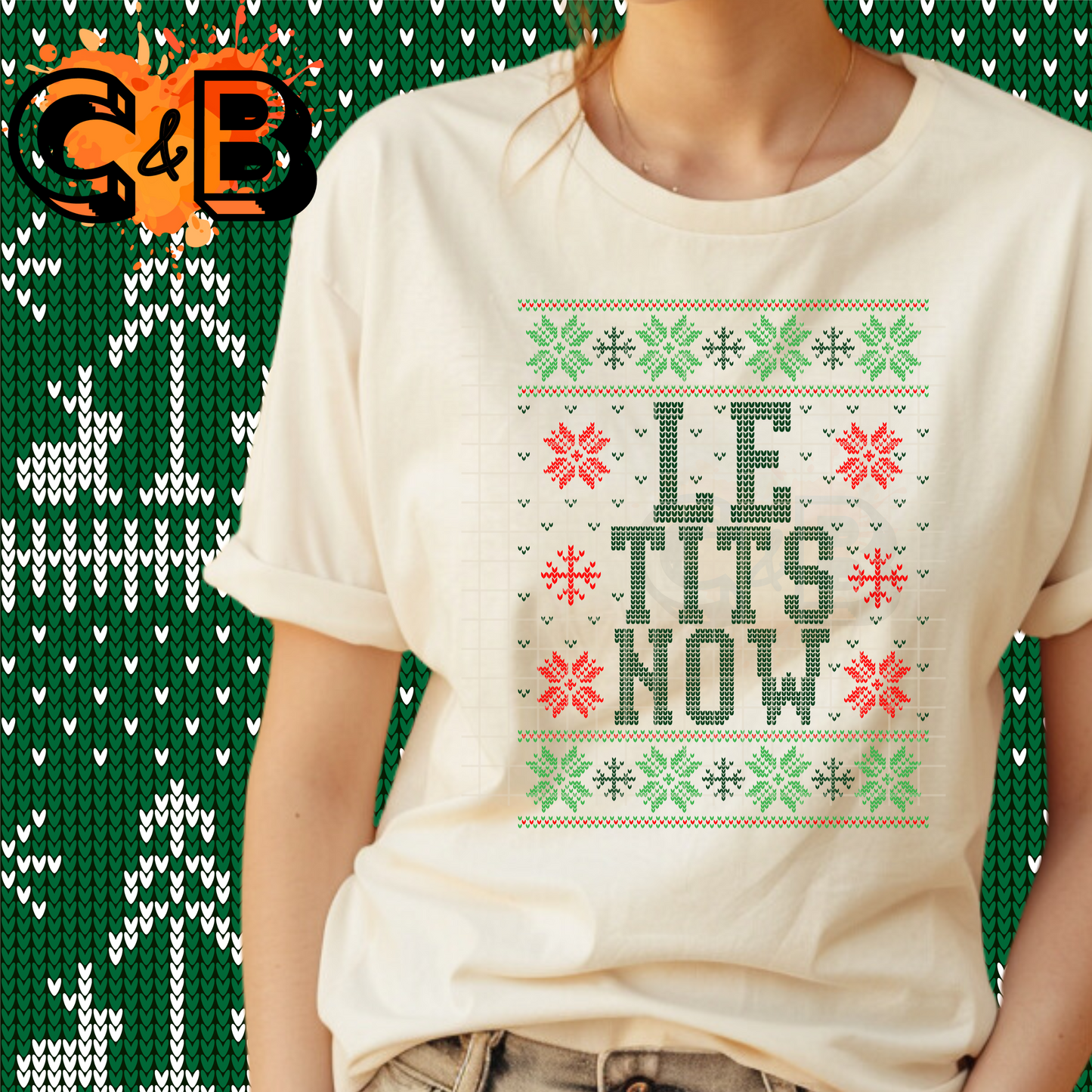 Let It Snow Ugly Sweater PNG