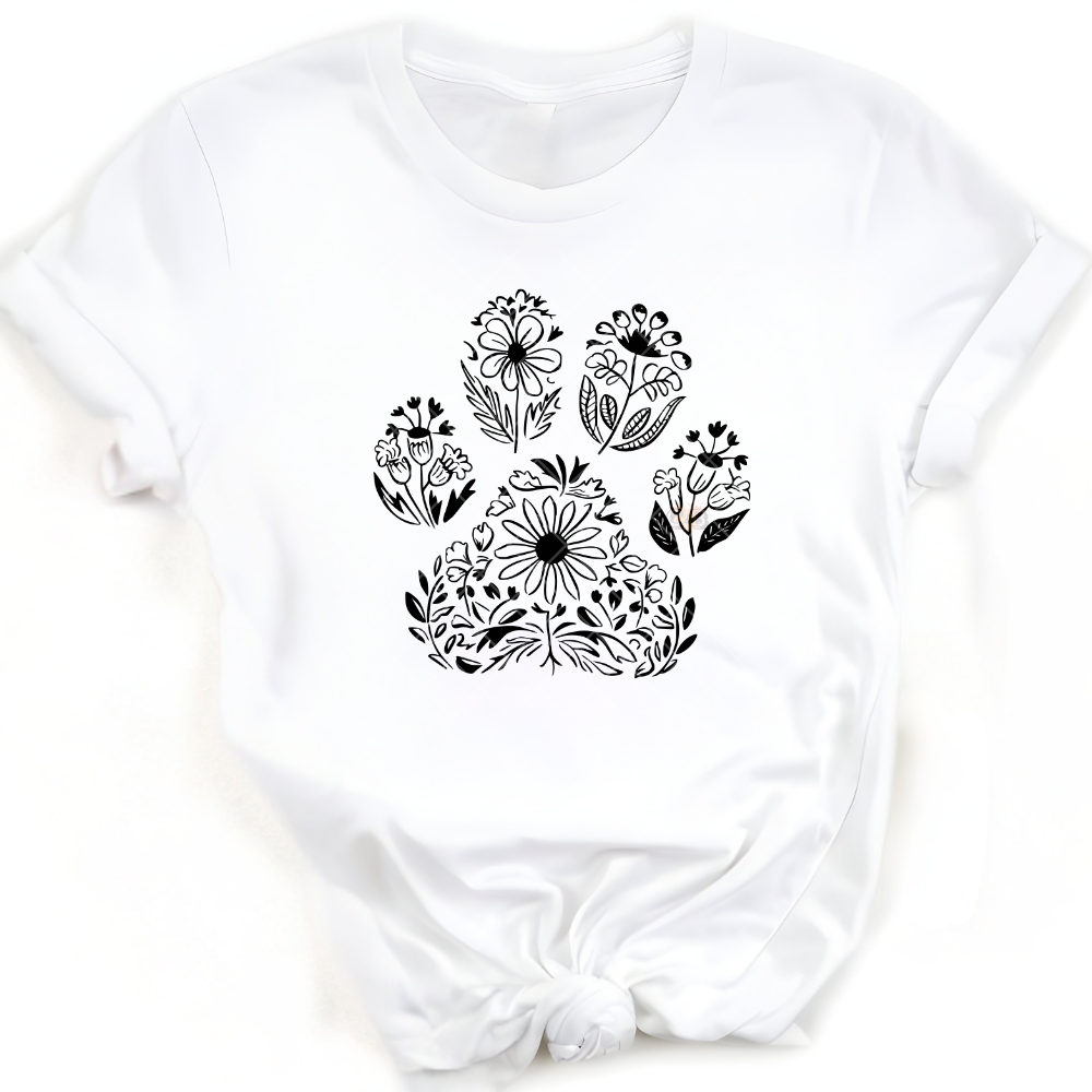 Paw Print Flower Doodle Inlay PNG