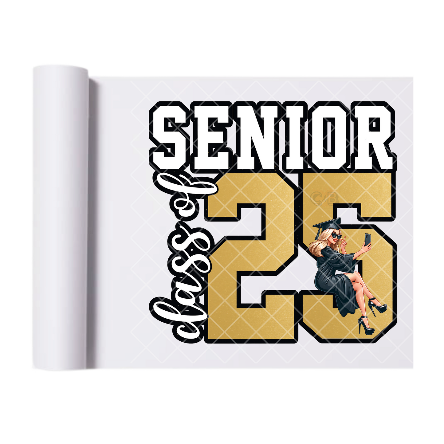 Class of 2025 blonde Senior - Direct Print Film Transfer for Trendy T-Shirts, Cotton, Polyester & Blends - High-Quality Print