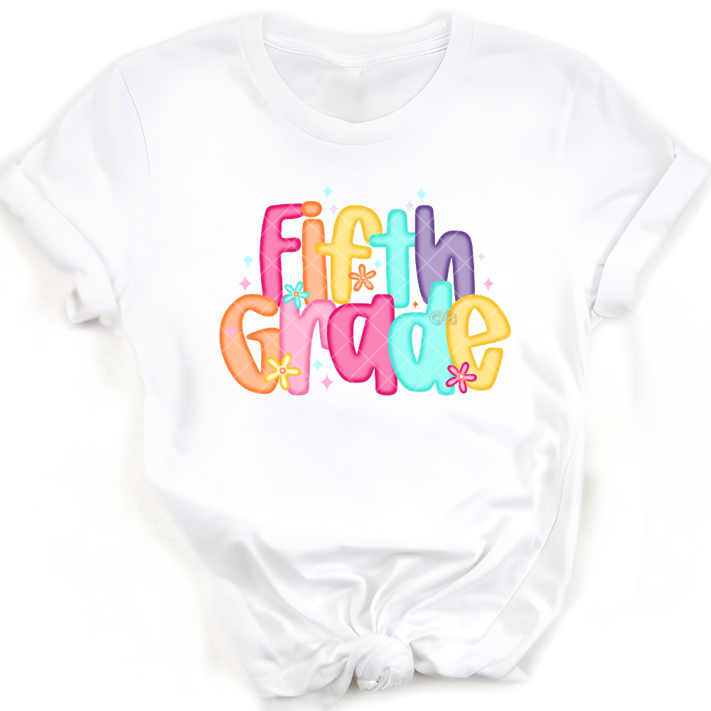 Fifth Grade Powerpuff - Direct Print Film Transfer for T-Shirts, Cotton, Polyester & Blends - High-Quality Print