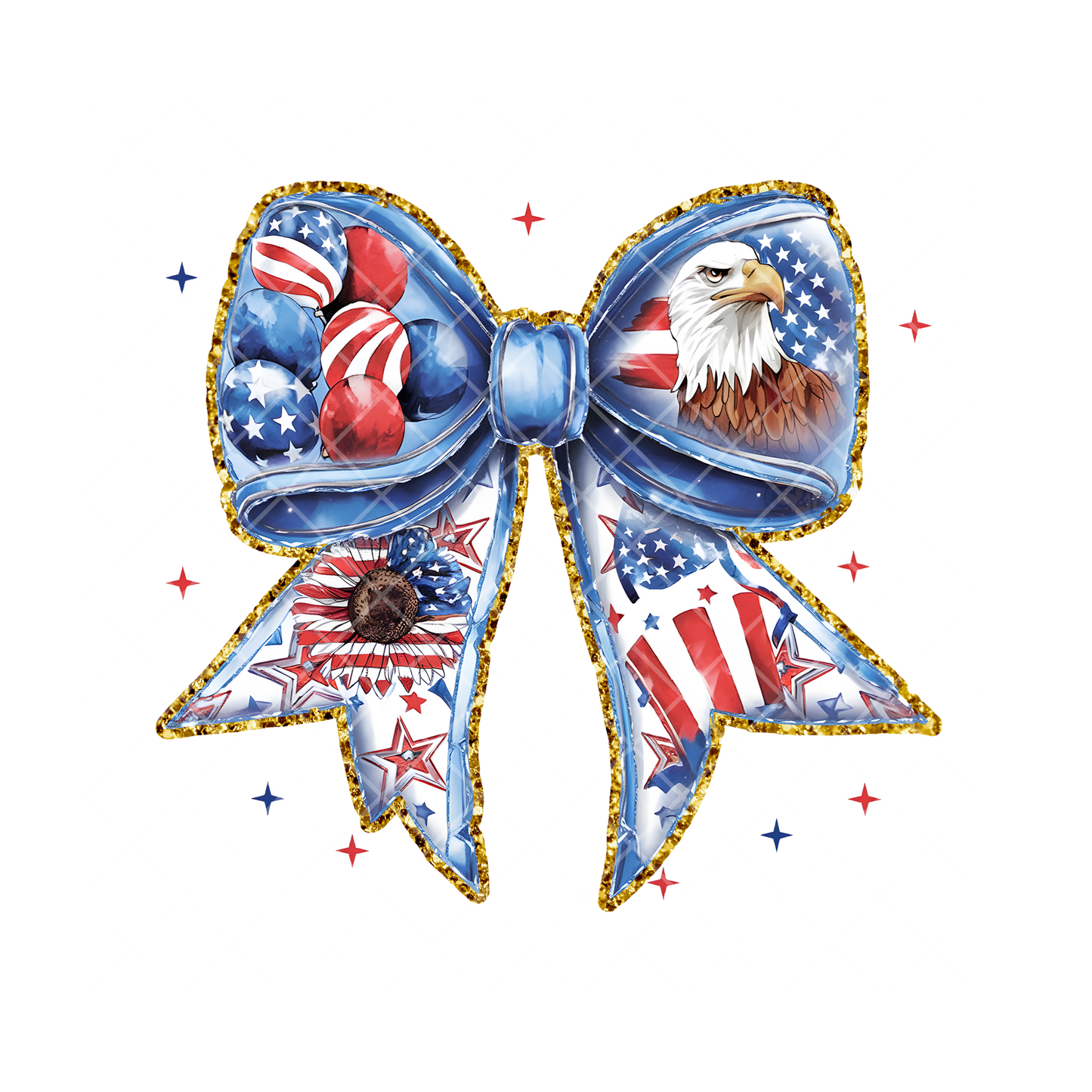 American Flag Eagle Bow PNG