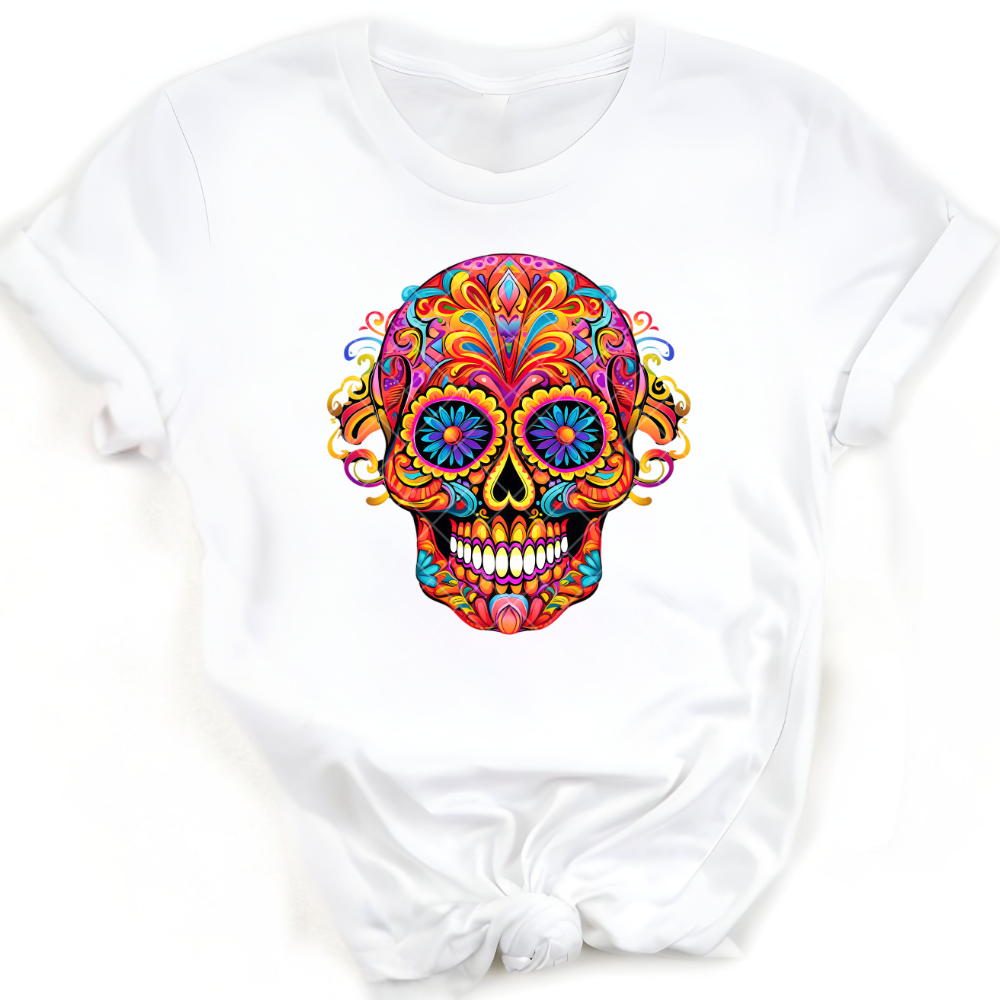 Decorative Mask Blue Floral Eyes - Direct Print Film Transfer for T-Shirts, Cotton, Polyester & Blends - High-Quality Print