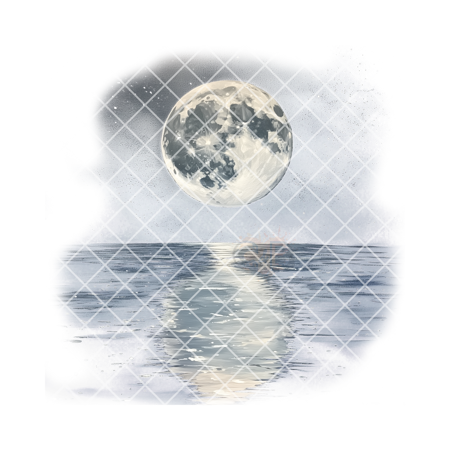 Moon off the ocean PNG