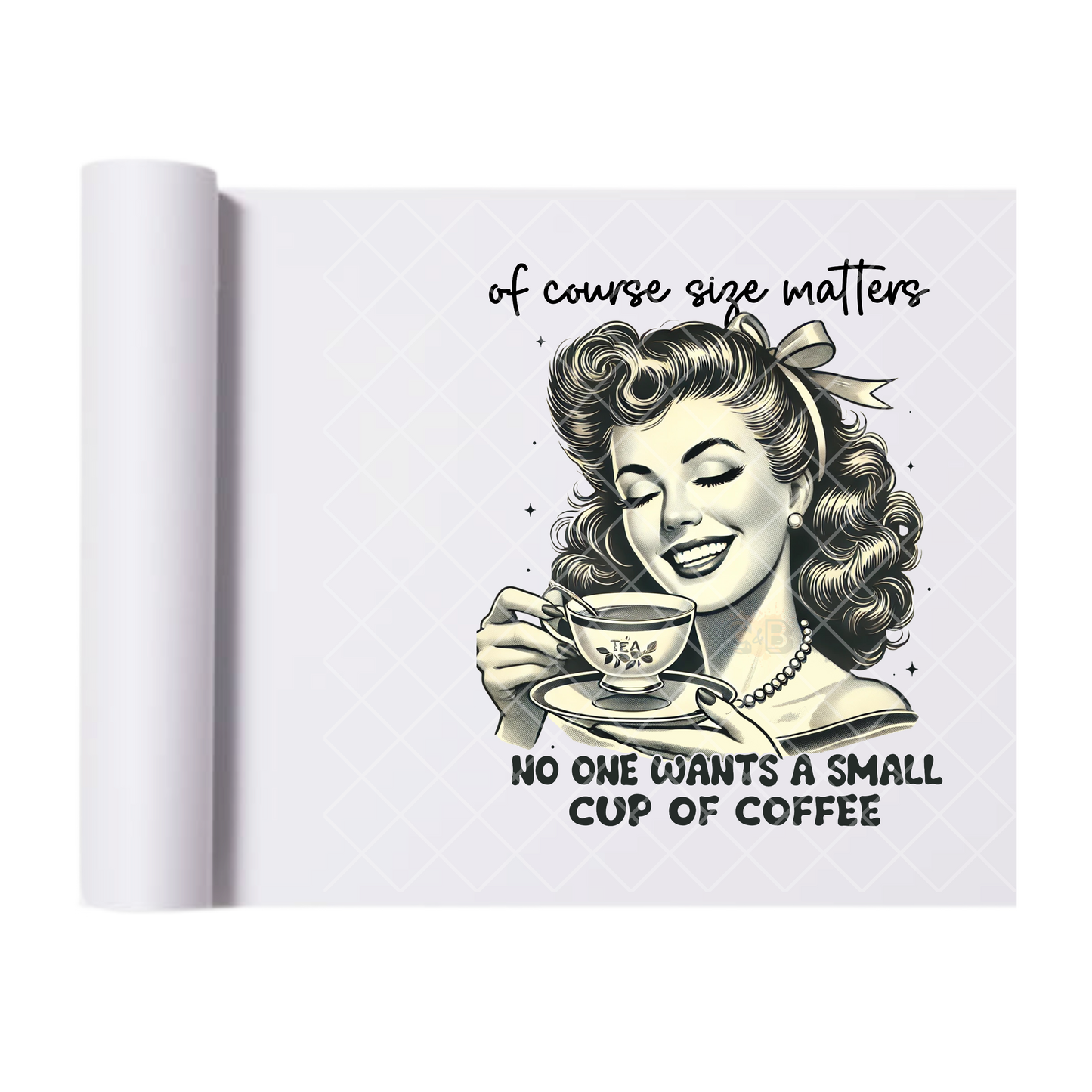 Small Cup Of Coffee - Direct Print Film Transfer for T-Shirts, Cotton, Polyester & Blends - High-Quality Print