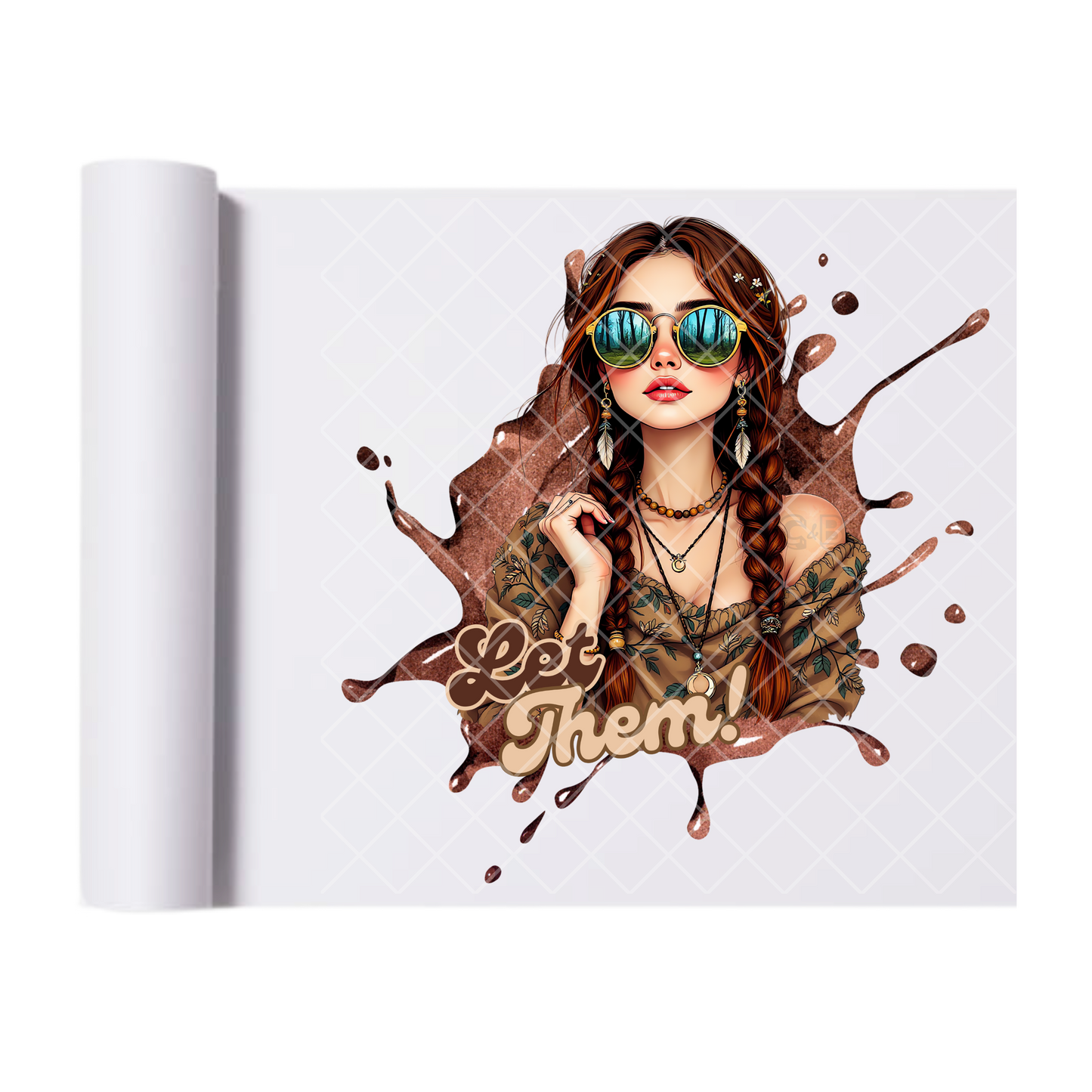 Let Them Babe Chocolate - Direct Print Film Transfer for Trendy T-Shirts, Cotton, Polyester & Blends - High-Quality Print