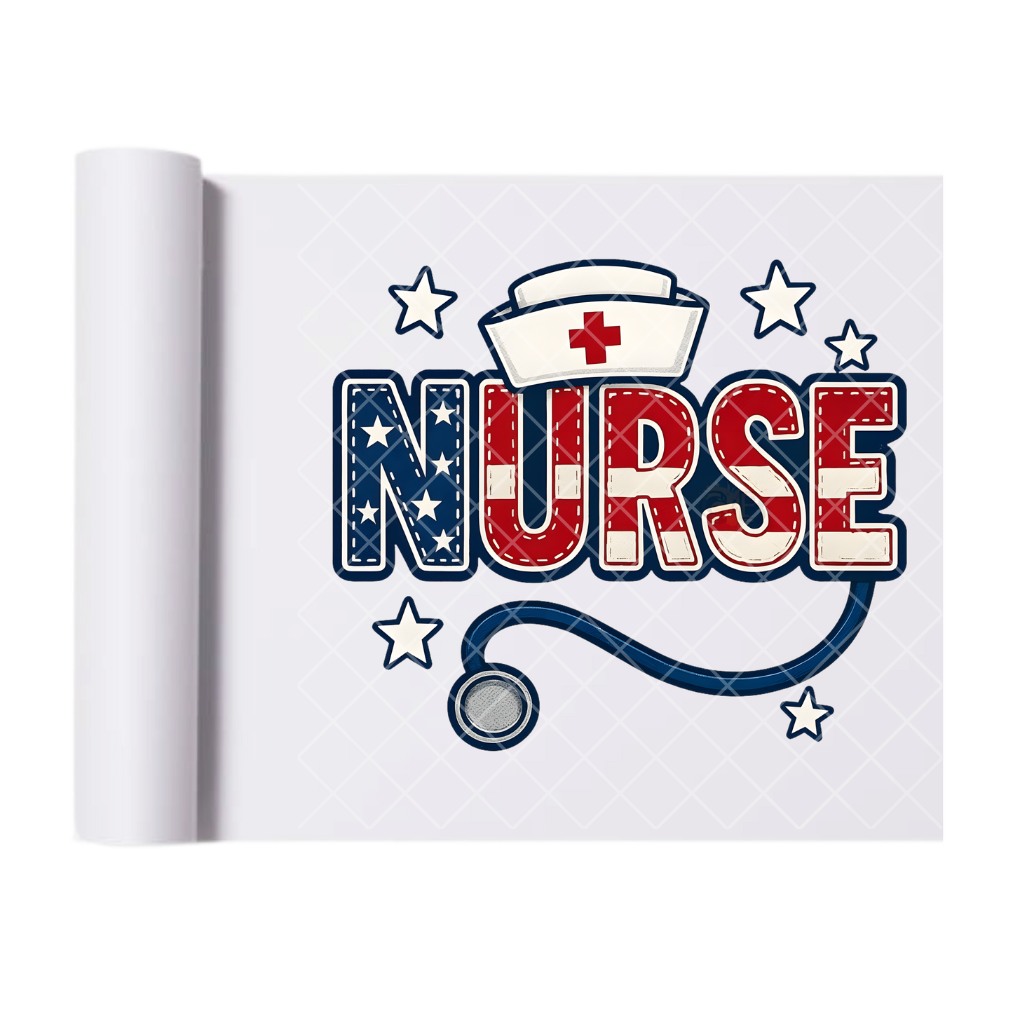 Nurse Patriot - Direct Print Film Transfer for Trendy T-Shirts, Cotton, Polyester & Blends - High-Quality Print