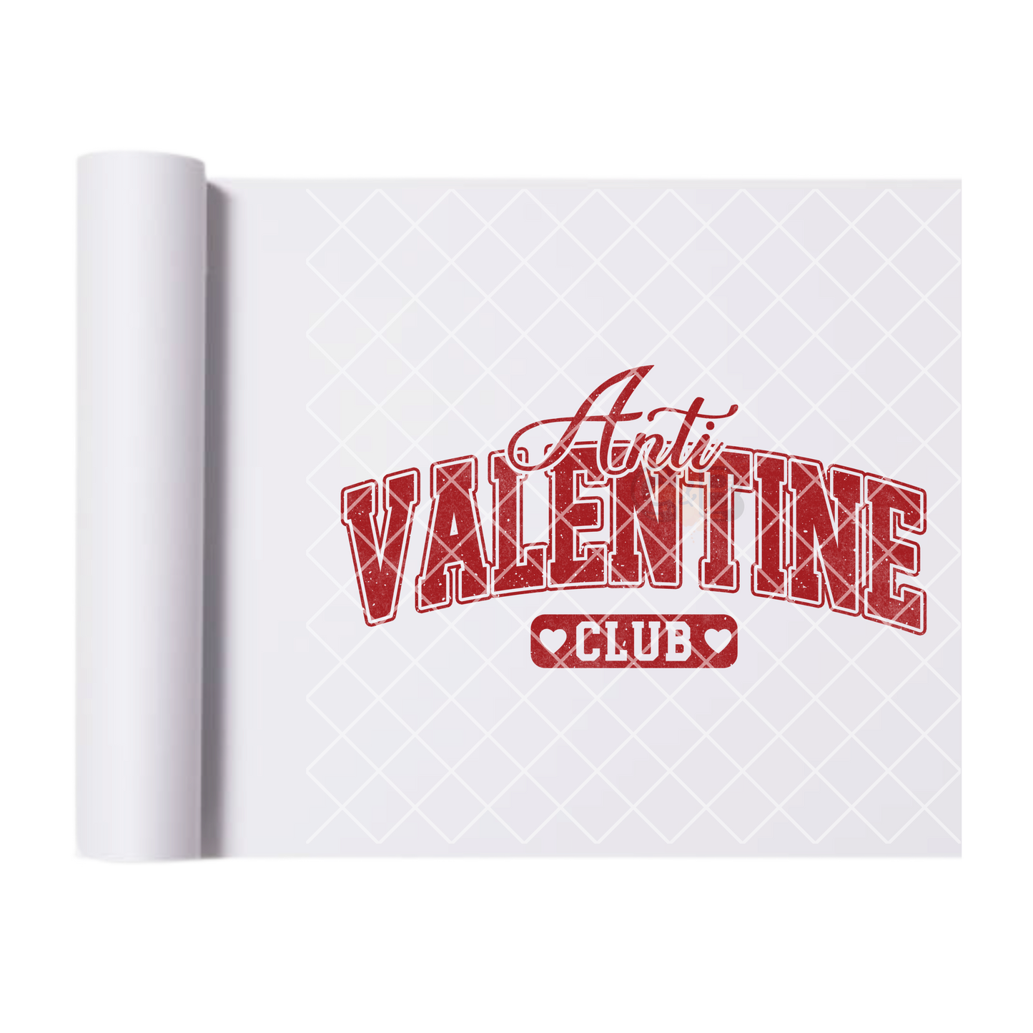 Glitter font anti valentine club DTF film t shirt transfer
