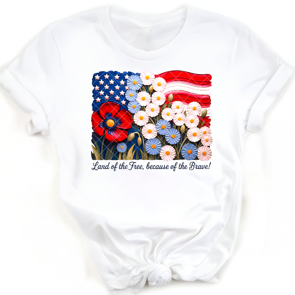 Gesso Paint Patriotic Floral PNG