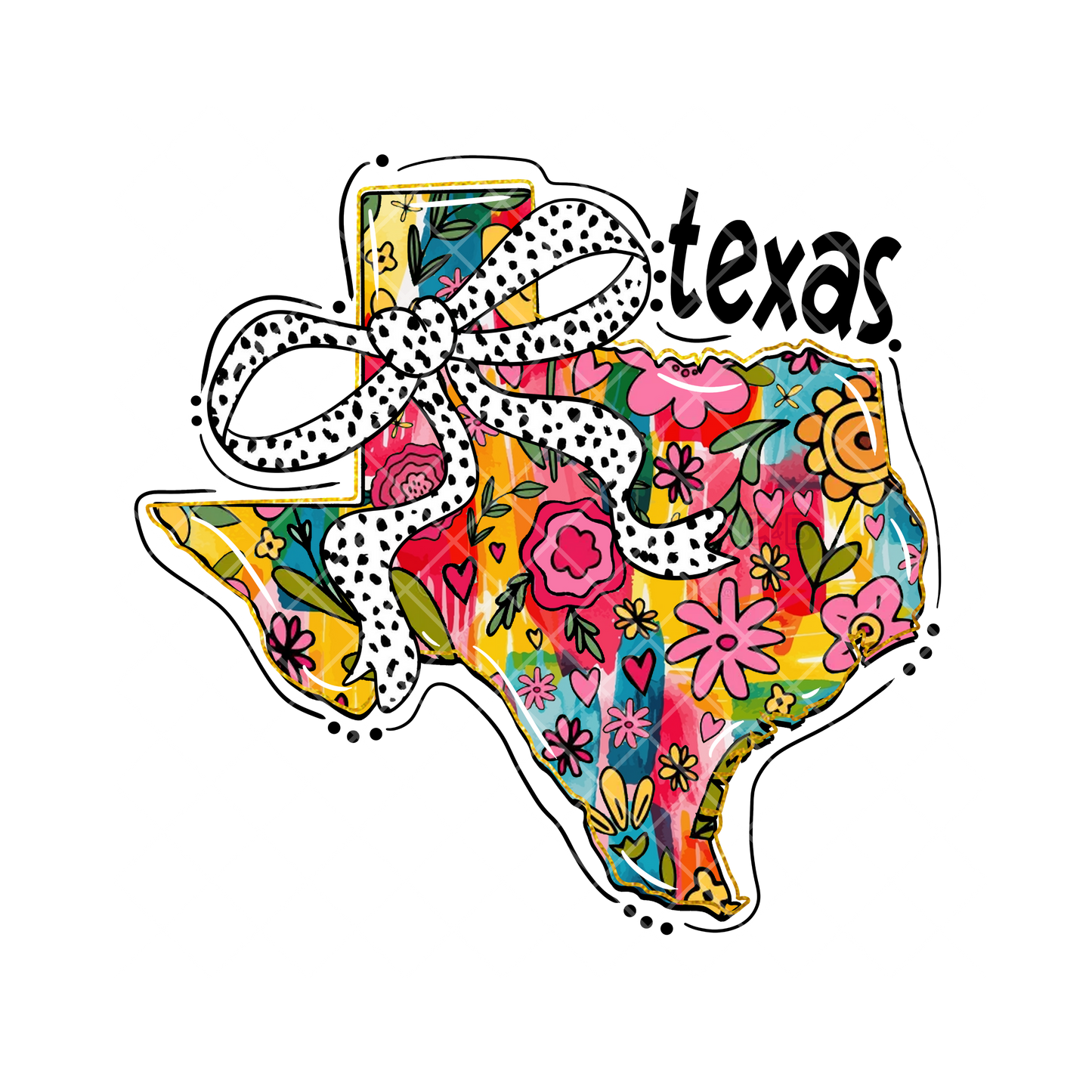 Texas Polka Dot Ribbon PNG