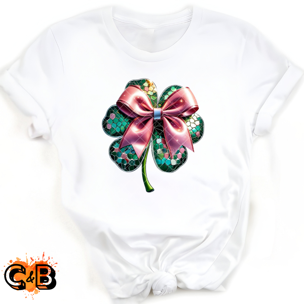 Glam Disco Clover With Bow PNG