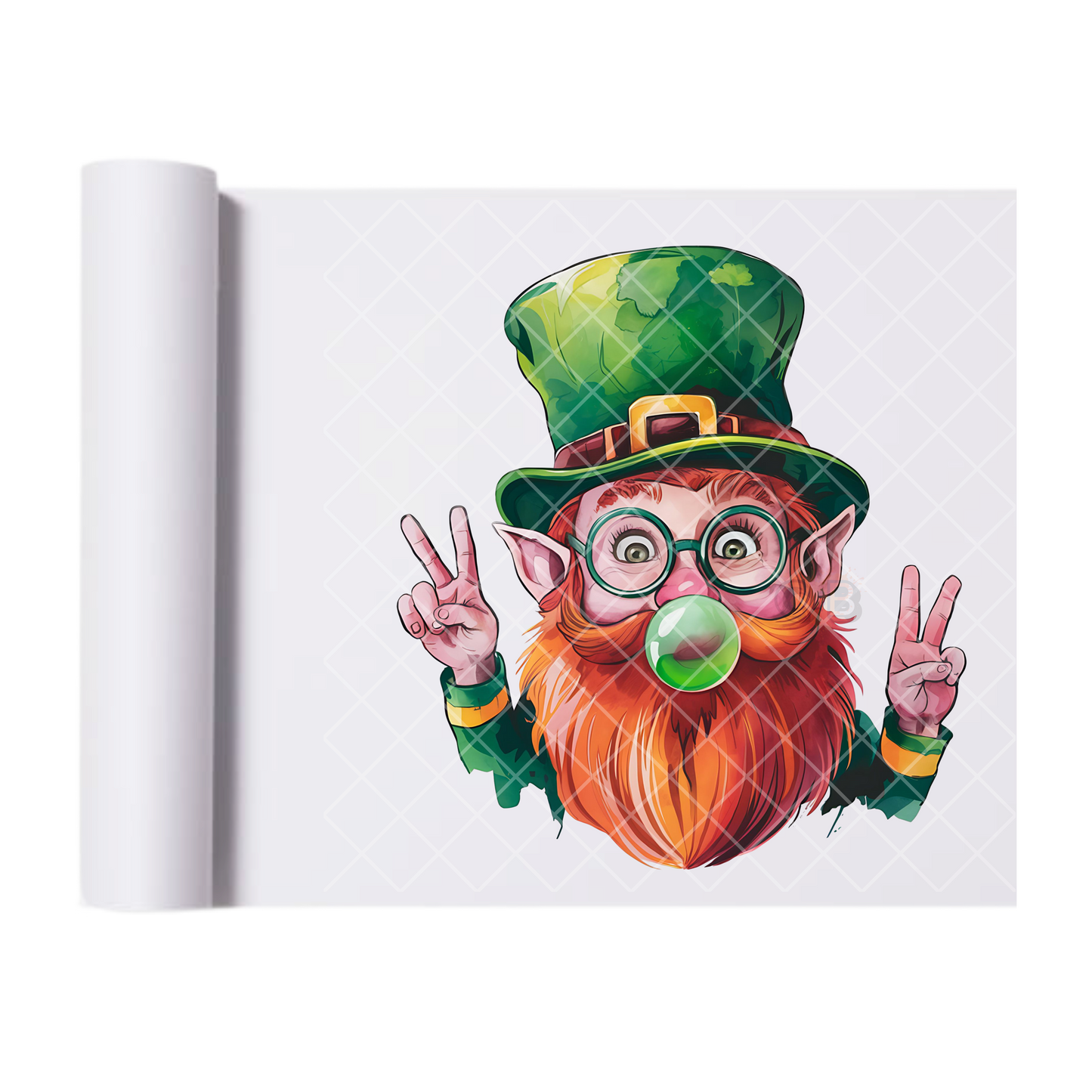 Leprechaun Green Bubblegum - Direct Print Film Transfer for T-Shirts, Cotton, Polyester & Blends - High-Quality DTF Print