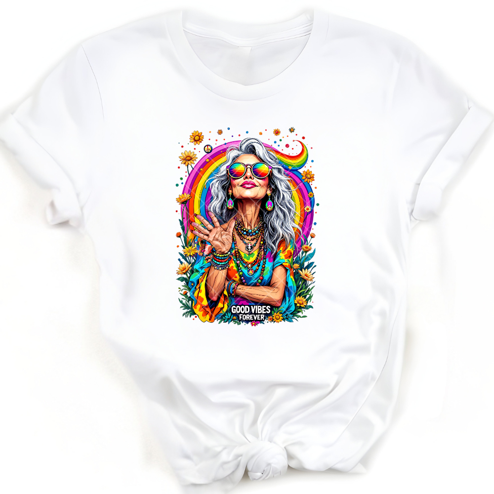Good Vibes Forever - Direct Print Film Transfer for T-Shirts, Cotton, Polyester & Blends - High-Quality Print