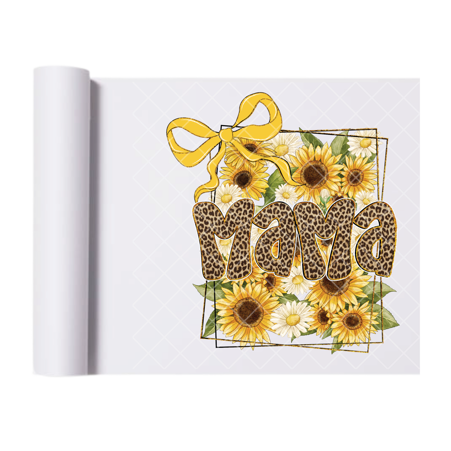 Mama Sunflower Yellow Ribbon - Direct Print Film Transfer for T-Shirts, Cotton, Polyester & Blends - High-Quality Print