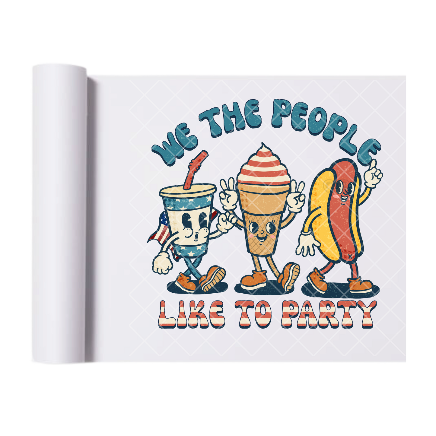 We The People Snacks - Direct Print Film Transfer for T-Shirts, Cotton, Polyester & Blends - High-Quality Print