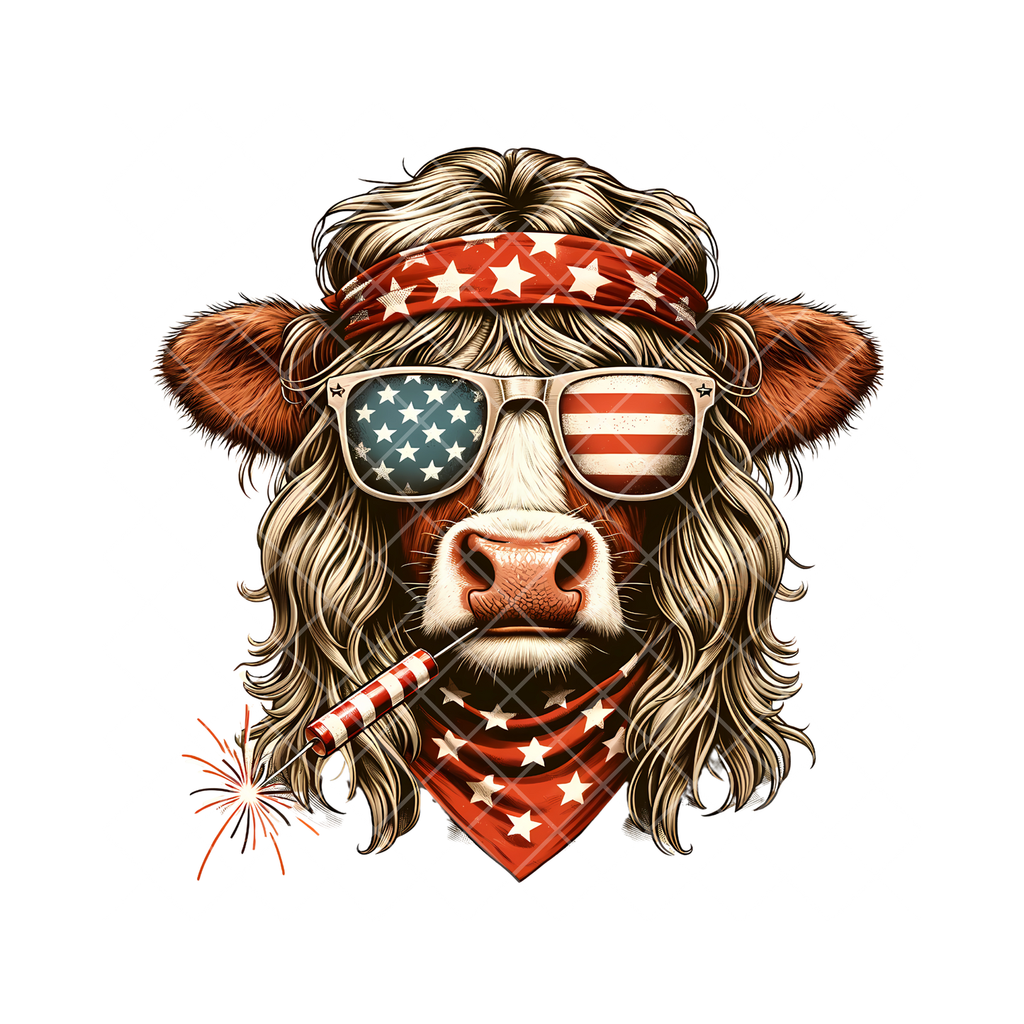 Patriotic Dude Cow PNG