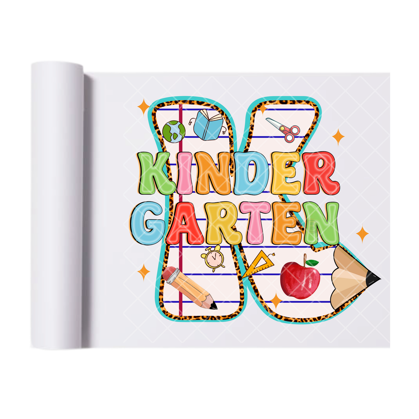 Kinder Garten Pencil K - Direct Print Film Transfer for T-Shirts, Cotton, Polyester & Blends - High-Quality Print