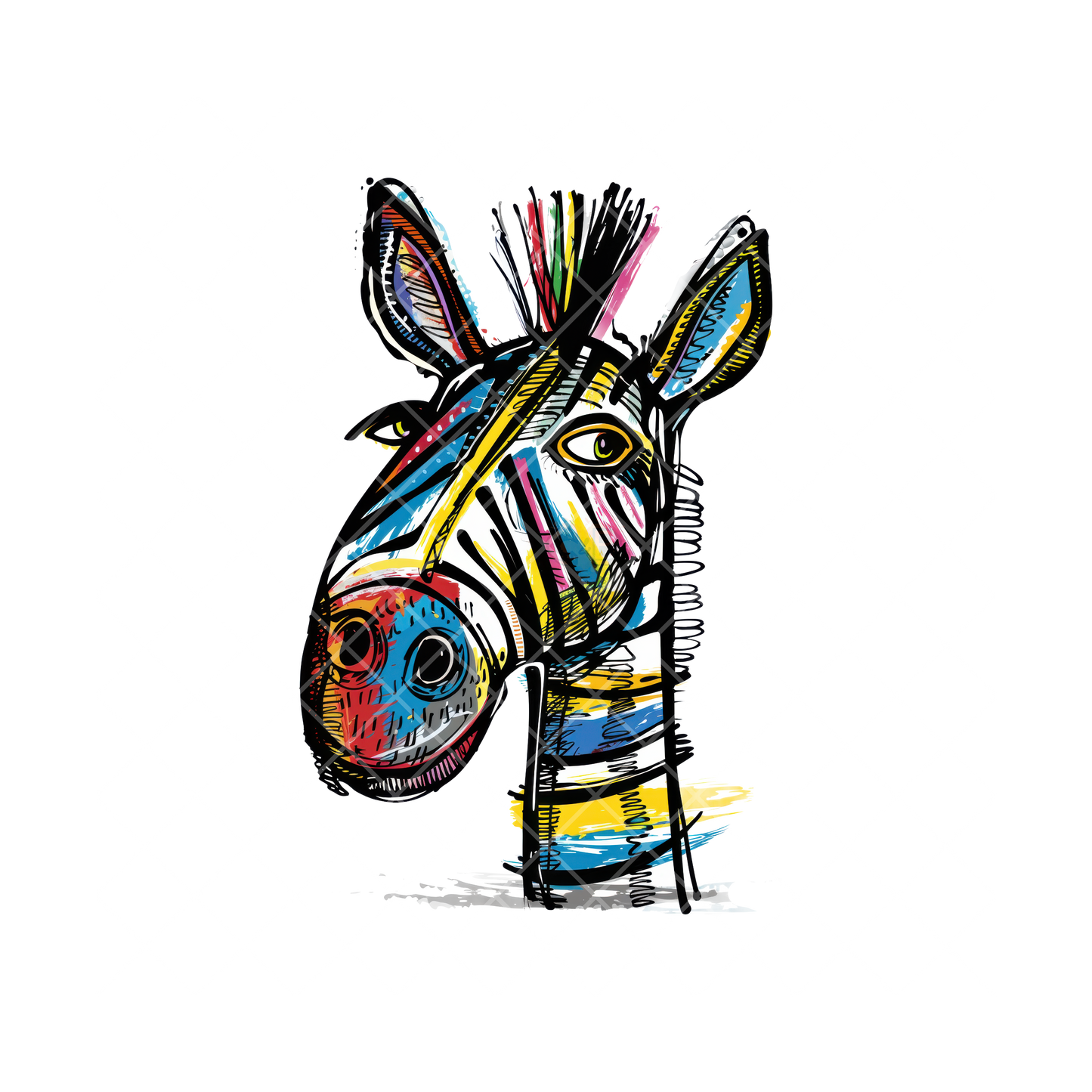 Zebra Art Doodle Painting PNG