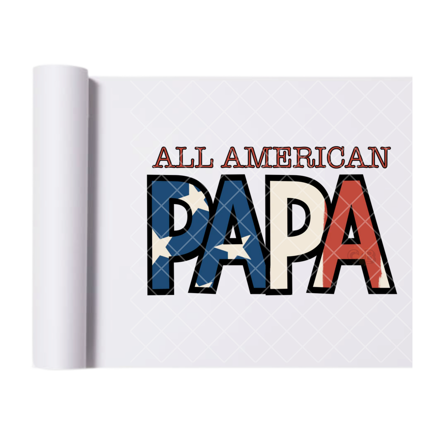 All American Papa - Direct Print Film Transfer for Trendy T-Shirts, Cotton, Polyester & Blends - High-Quality Print