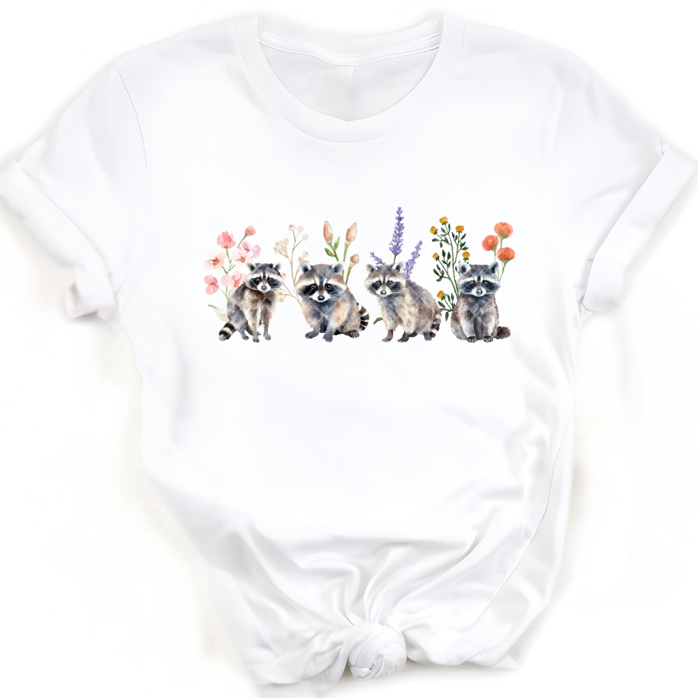 Wildflower Racoons PNG