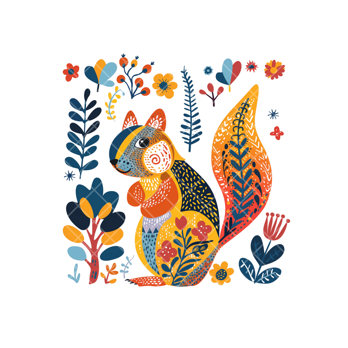 Pattern Squirrel Autumn PNG