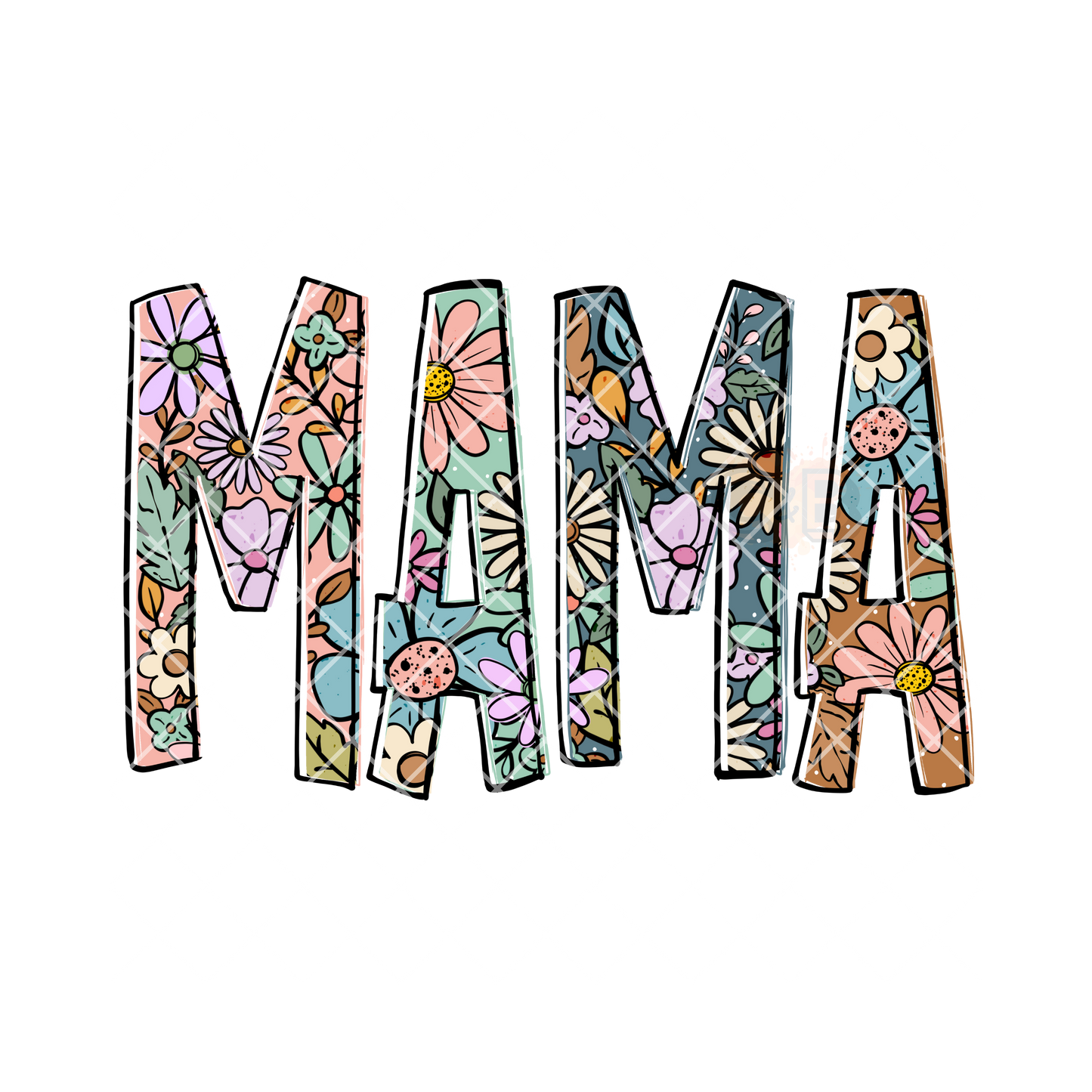 Spring flowers mama illustration DTF transfer-high quality transfer for printing