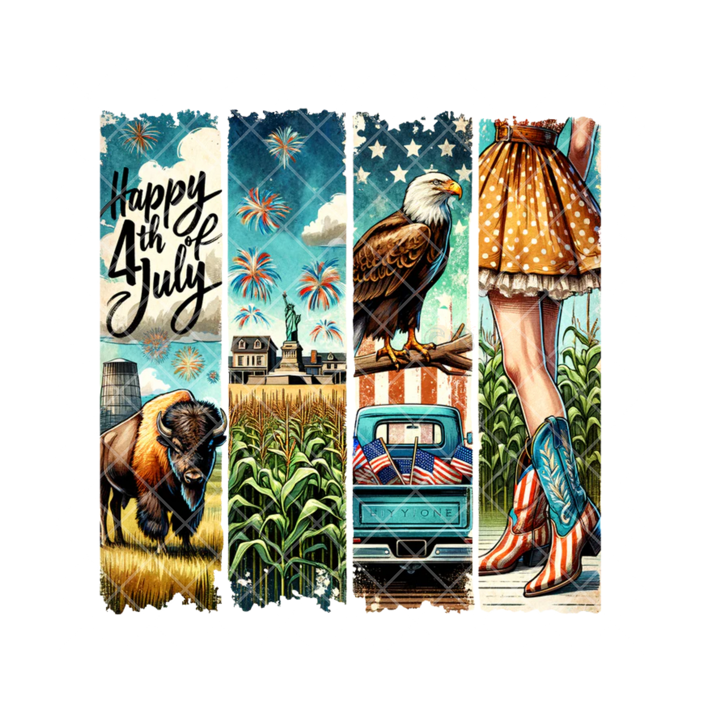 Happy 4th Of July Scenes PNG File