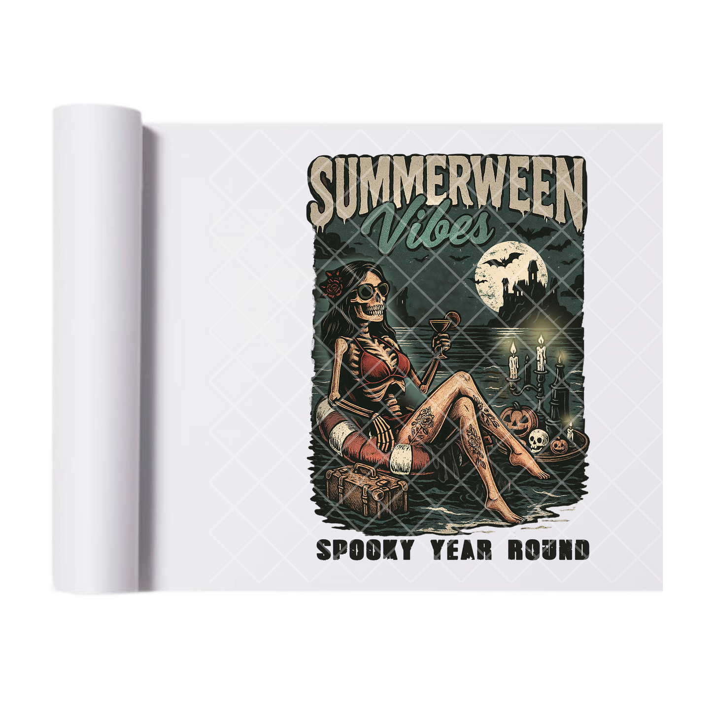 Summerween Vibes - Ready To Press Print Transfer for Apparel, Cotton, Polyester & Blends - High-Quality Print- Commercial Grade