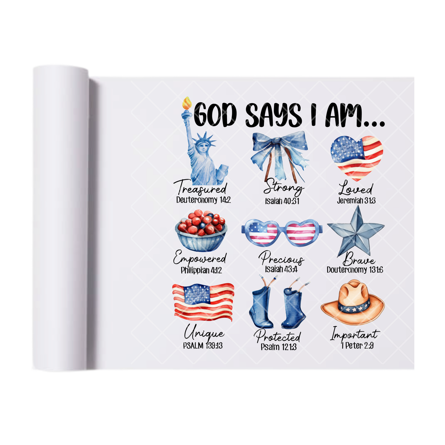 God Says I Am - Direct Print Film Transfer for Trendy T-Shirts, Cotton, Polyester & Blends - High-Quality Print