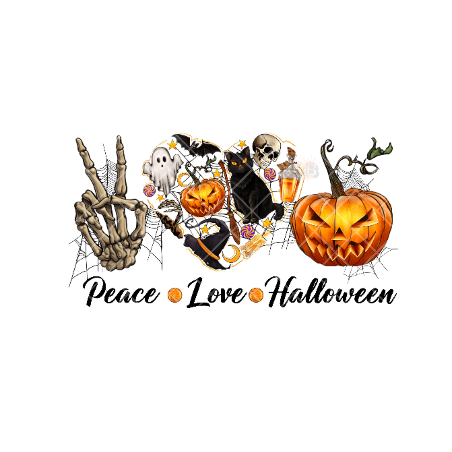 Peace Love Halloween PNG File