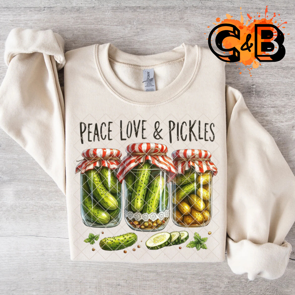 Peace love & pickles PNG