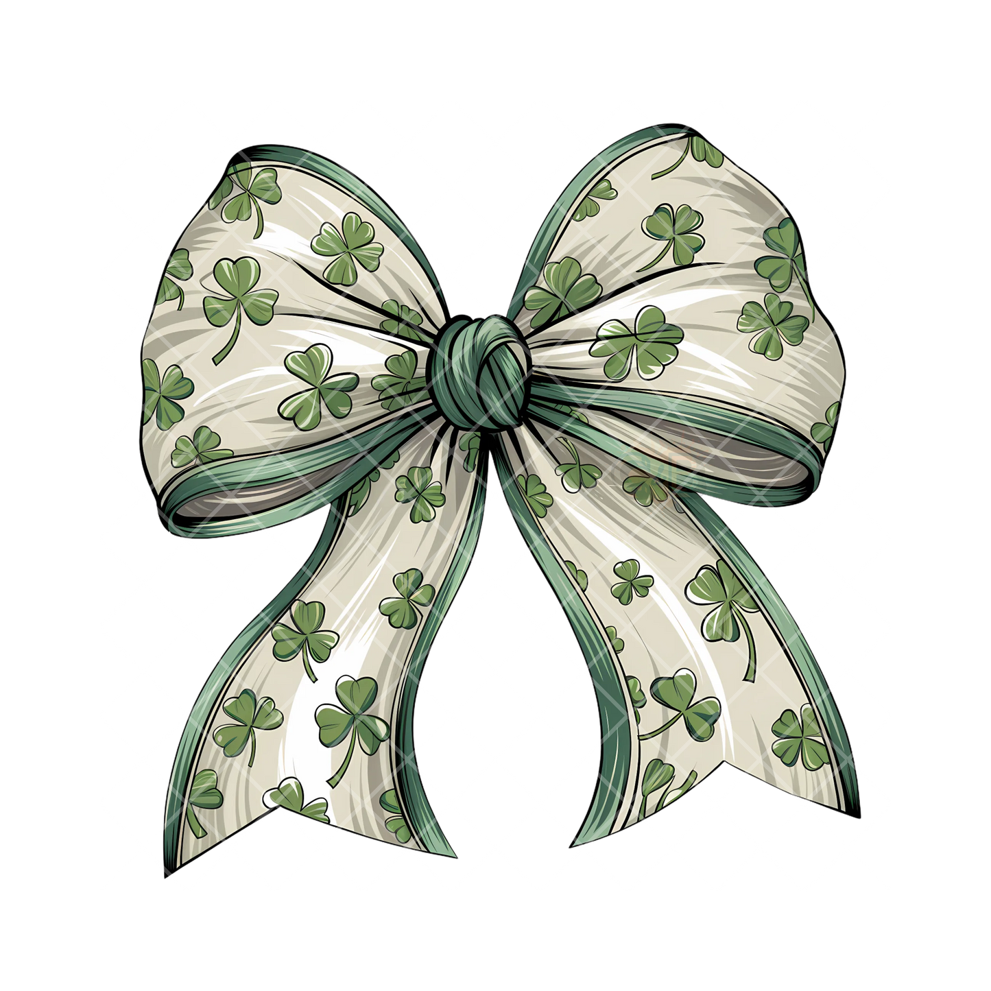 Green Lining Clover Bow PNG