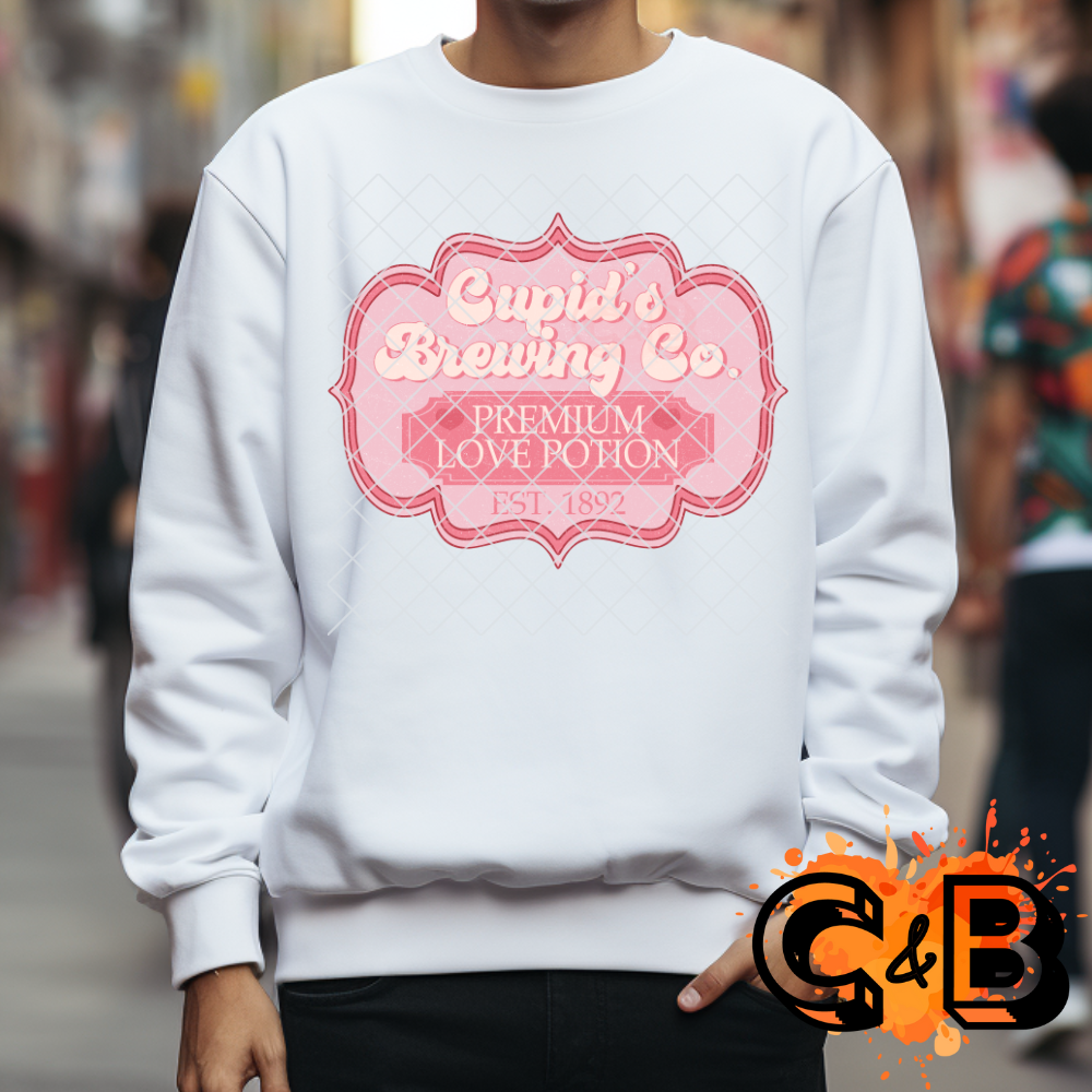 Cupid brewing potion faux logo PNG