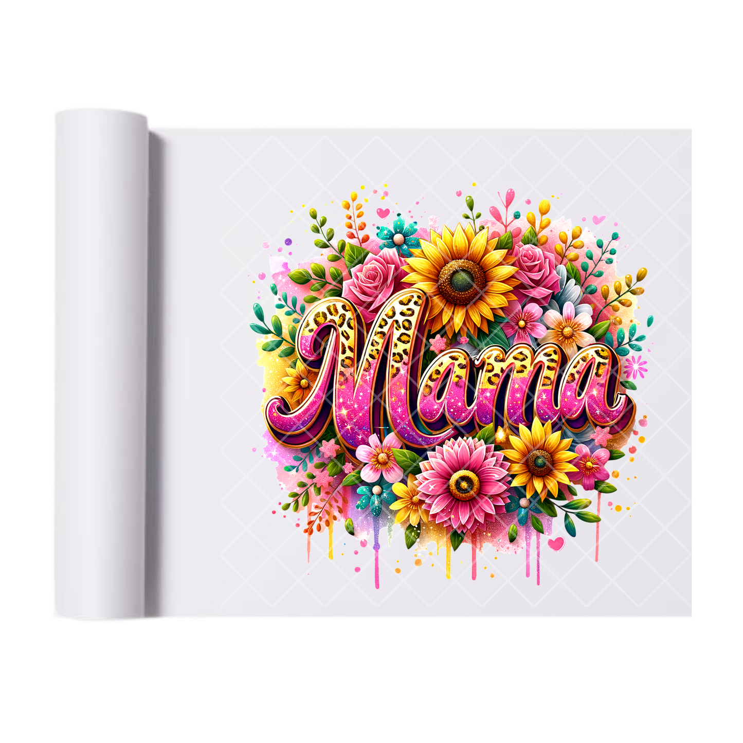 Mama Vibrant Bouquet - Direct Print Film Transfer for T-Shirts, Cotton, Polyester & Blends - High-Quality Print