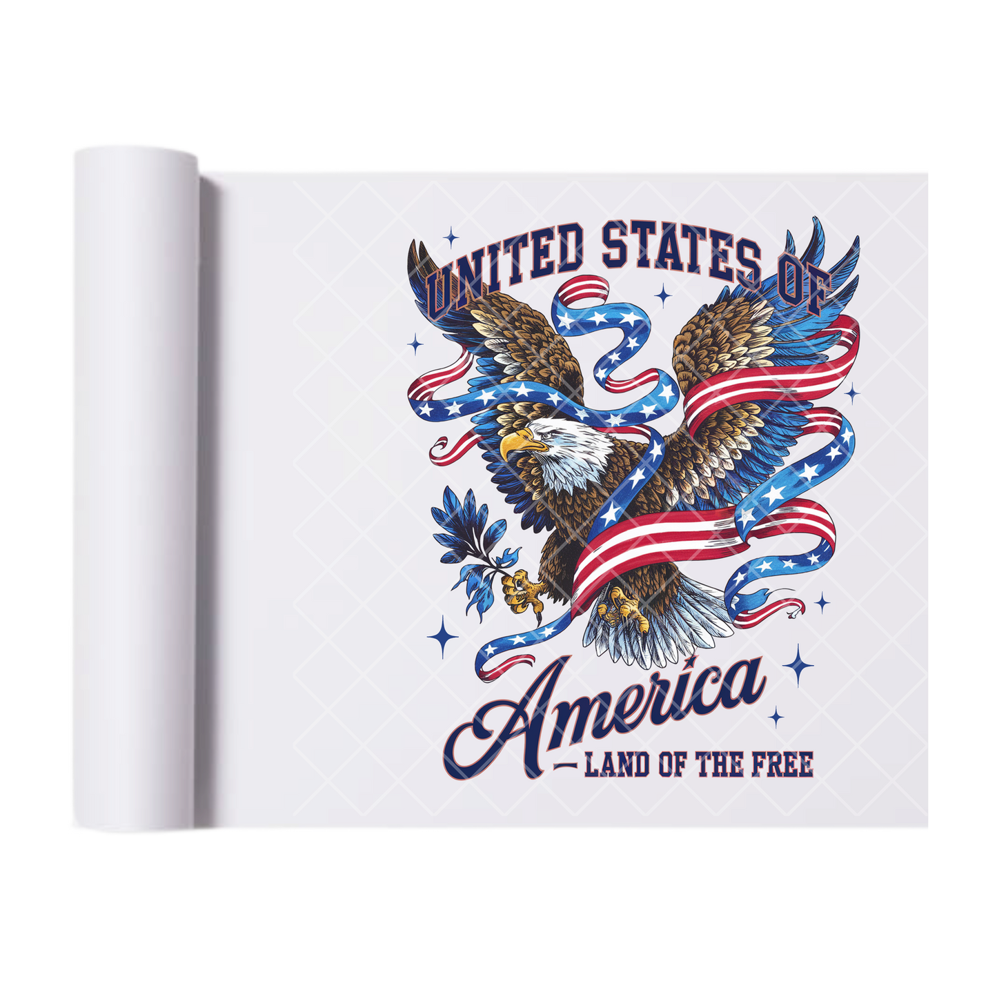 United States Land Of The Free - Direct Print Film Transfer for Trendy T-Shirts, Cotton, Polyester & Blends - High-Quality Print