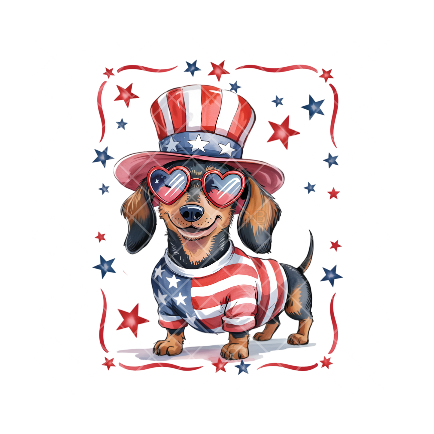Dachshund Shades Top Hat PNG