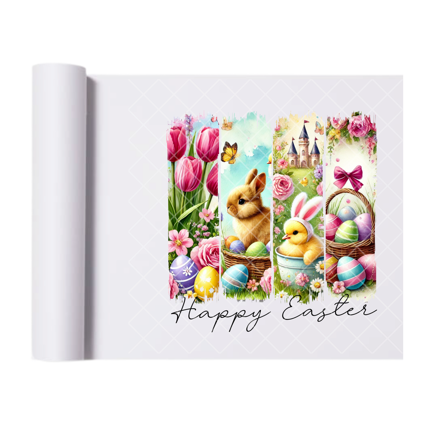 Easter Four Frame Scenes - Direct Print Film Transfer for T-Shirts, Cotton, Polyester & Blends - High-Quality Print