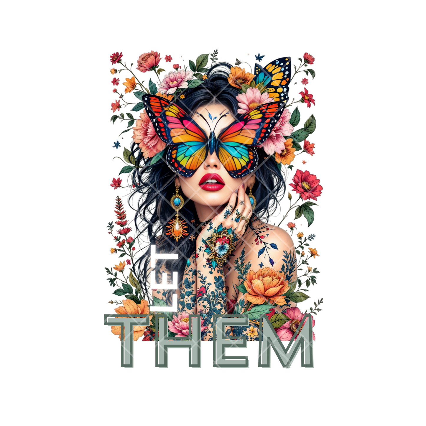 Let Them Butterfly Beauty PNG