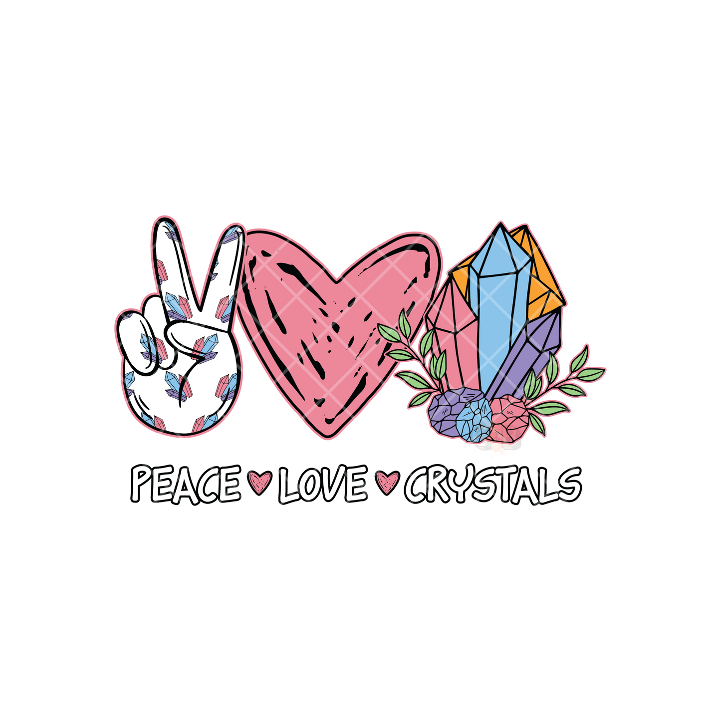 Peace Love Crystals PNG