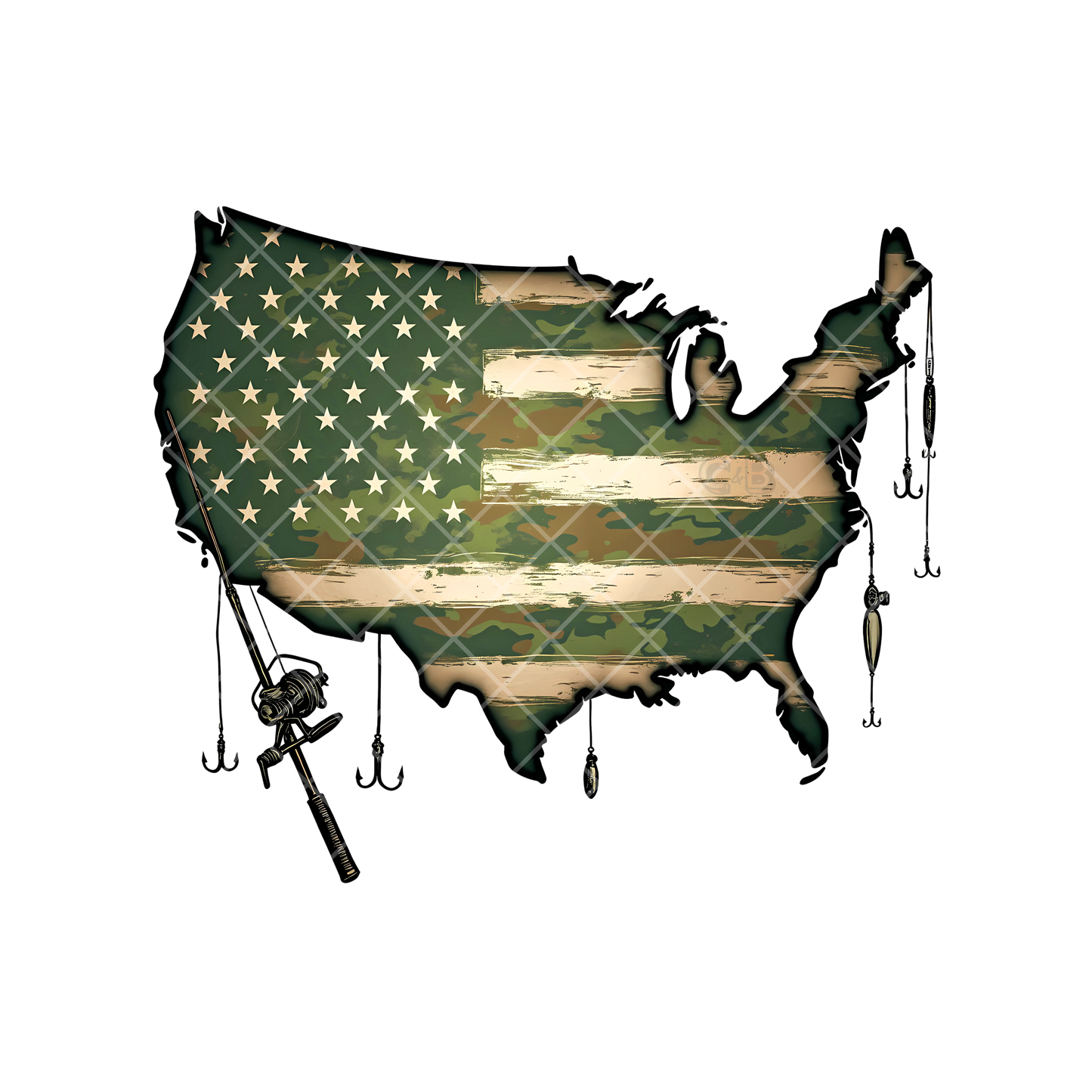 America Fishing PNG