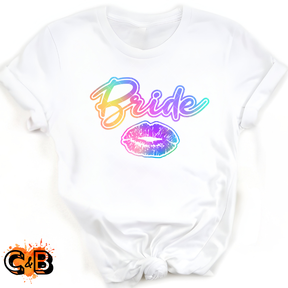 Bride Shine Lips - Direct Print Film Transfer for T-Shirts, Cotton, Polyester & Blends - High-Quality Print
